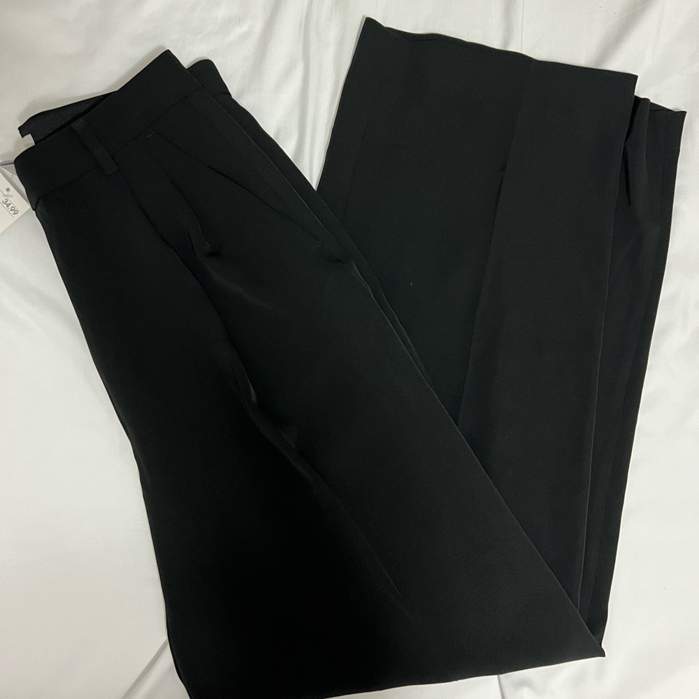 Wide leg dress pants black